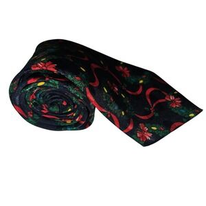 Studio 800 Hand Made Necktie Christmas Wreath Bow Holiday Party Men's Tie